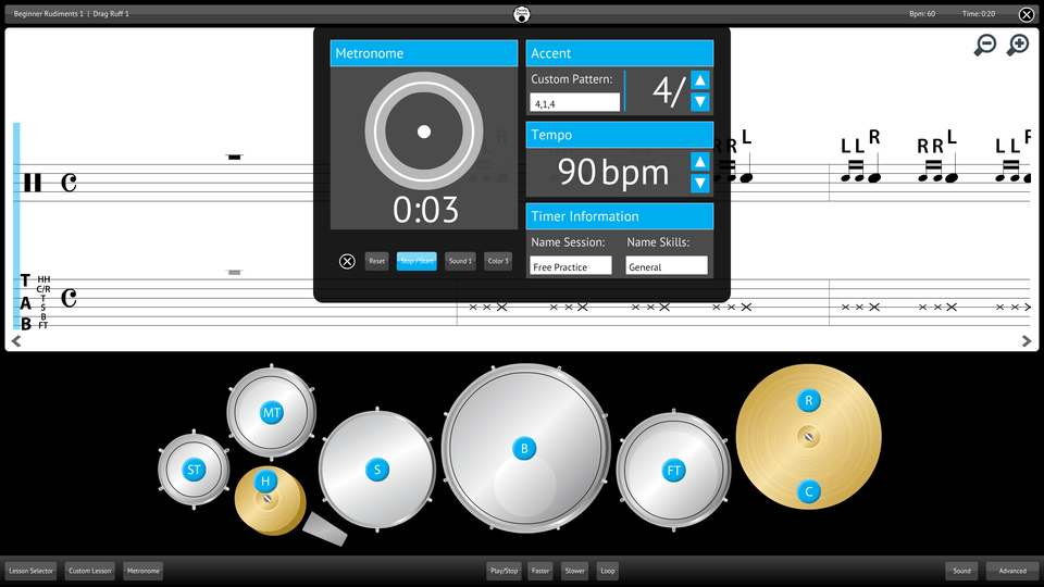 Purely Drums Screenshot Custom Metronome