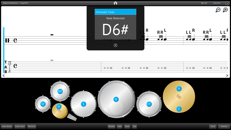 Purely Drums Screenshot Chromatic Tuner